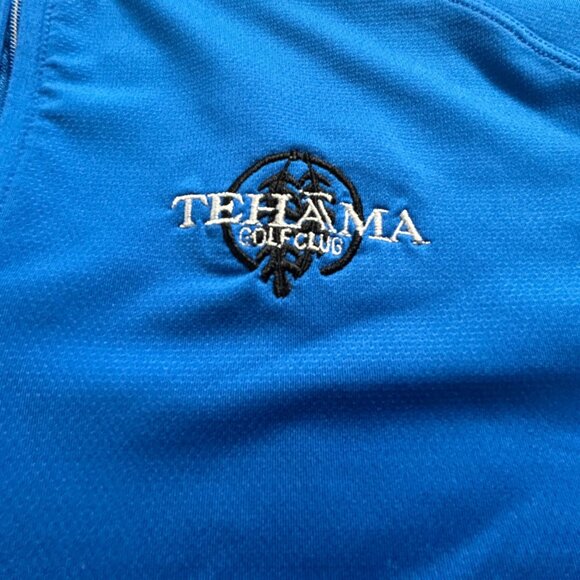 Tail Womens Blue Short Sleeve 1/4 Zip Golf Polo Shirt Tehama Logo Large Stretch - Picture 8 of 9